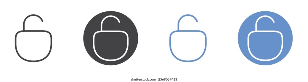 Unlock icon vector symbol outline sign