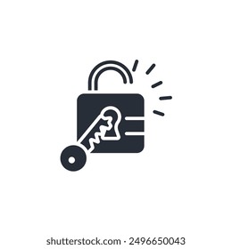 unlock icon. vector.Editable stroke.linear style sign for use web design,logo.Symbol illustration.