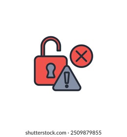 unlock icon. vector.Editable stroke.linear style sign for use web design,logo.Symbol illustration.