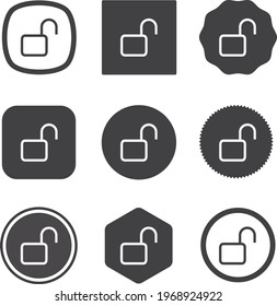 unlock icon . web icon set . icons collection. Simple vector illustration.