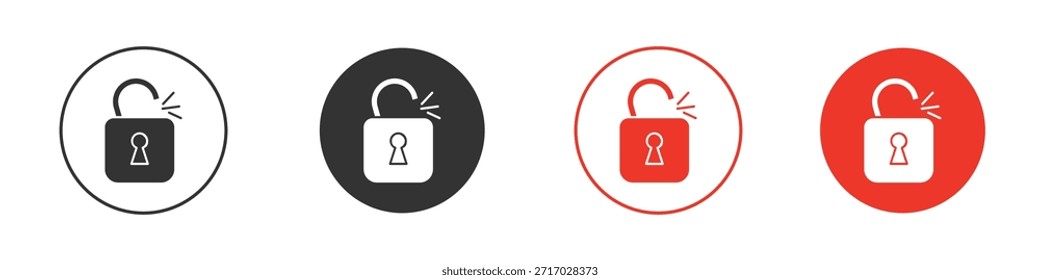 Unlock icon. web vector design
