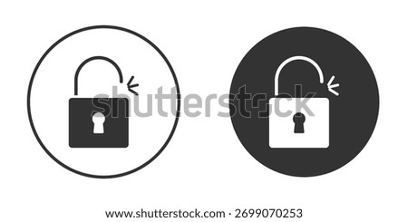 Unlock icons collection. Filled flat icons