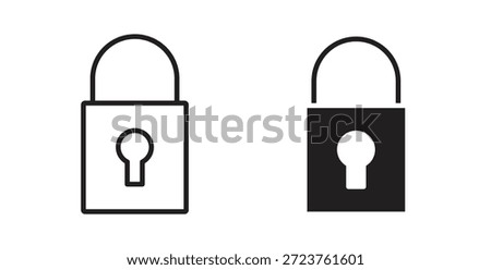 Unlock icons in filled, thin line, outline and strokes