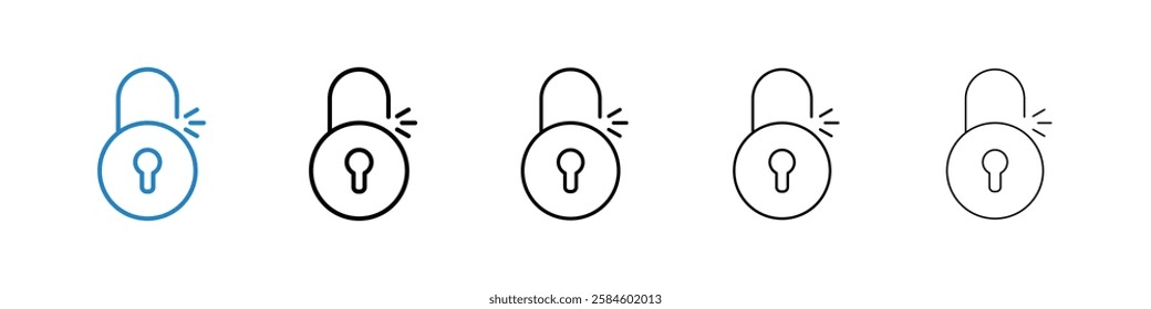 Unlock icons in five different stroke sizes