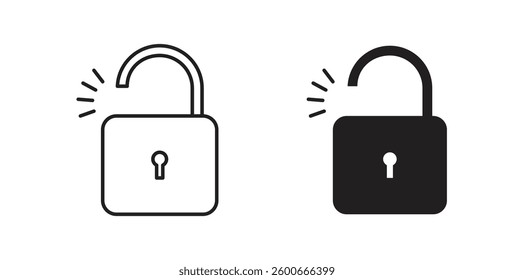 Unlock icons graphics set vectors