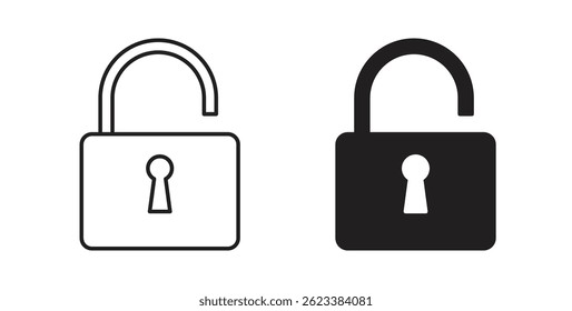 Unlock icons on white background for web