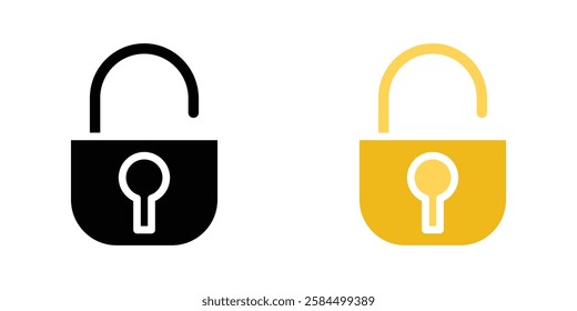Unlock icons pack in black and colored version