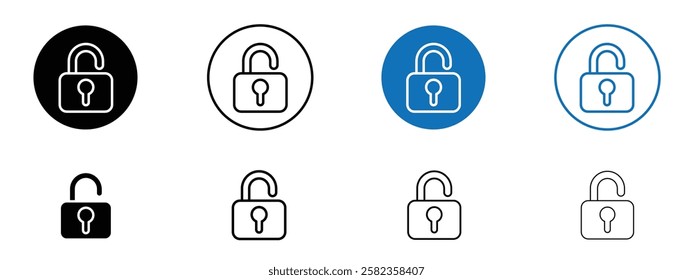 Unlock icons pack vectors for app and web ui designs