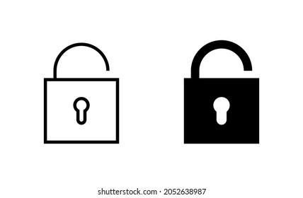 Unlock icons set. Unlock sign and symbol. unlocked padlock icon