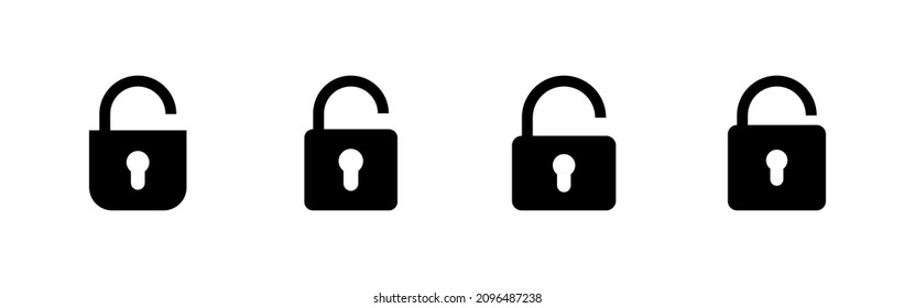 Unlock icons set. Unlock sign and symbol. unlocked padlock icon