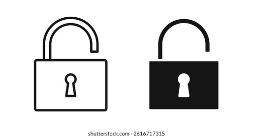 Unlock icons set for website design