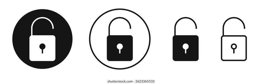 Desbloquear iconos. iconos de vectores de línea delgada