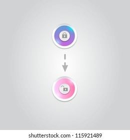 Unlock icons for user interface