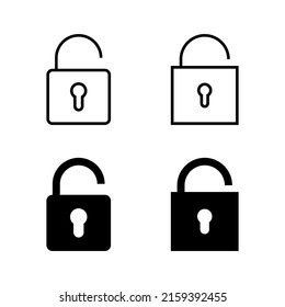 Unlock icons vector. Unlock sign and symbol. unlocked padlock icon
