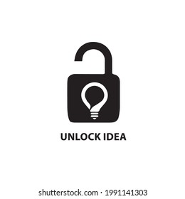 Unlock Idea Negative Space Logo