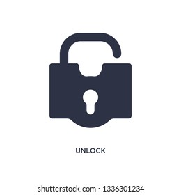 unlock isolated icon. Simple element illustration from geometry concept. unlock editable logo symbol design on white background. Can be use for web and mobile.