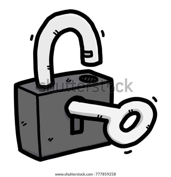 Unlock Key Cartoon Vector Illustration Hand Stock Vector (Royalty Free