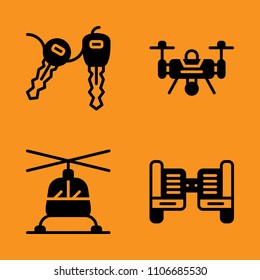 unlock, key, hover and camera icons set. Vector illustration for web and design