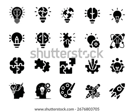 Unlock limitless imagination with this creativity vector icon pack – perfect for designers, creators, and innovators to bring bold ideas to life