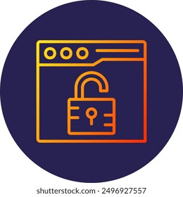 Unlock Line Gradient Icon Design