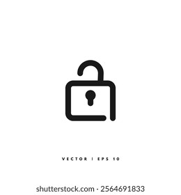 Unlock Line Icon. Editable Stroke