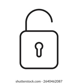 Unlock Line Icon Open Lock Security Symbol