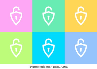 unlock line icon, padlock line icon. encrypted line icon, security line icon for your mobile apps and website user interface. outline design style. Vector EPS10