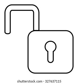 Unlock line icon - vector illustration