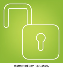 Unlock line icon - vector illustration 