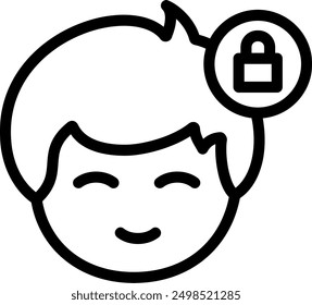 Unlock Line vector icon design