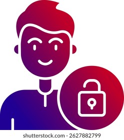 Desbloquear el diseño de ícono de Vector de línea