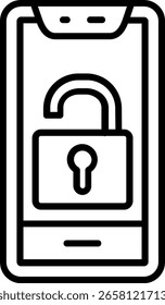 Unlock Line vector Icon Design