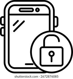 Desbloquear el diseño de ícono de Vector de línea