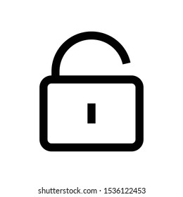 unlock line vector single icon