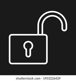 Unlock, lock, insecure icon vector image. Can also be used for network and data sharing. Suitable for use on web apps, mobile apps and print media.