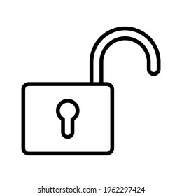 Unlock, lock, insecure icon vector image. Can also be used for network and data sharing. Suitable for use on web apps, mobile apps and print media.