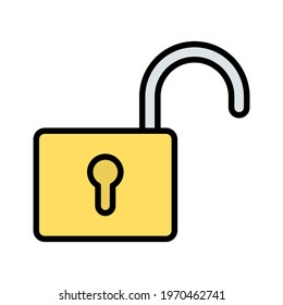 Unlock, lock, insecure icon vector image. Can also be used for network and data sharing. Suitable for use on web apps, mobile apps and print media.