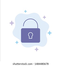Unlock, Lock, Security Blue Icon on Abstract Cloud Background. Vector Icon Template background