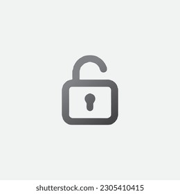 Unlock Long Icon Vector Editable Color