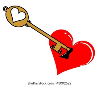 unlock my heart vector illustration