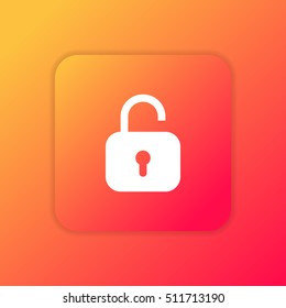 Unlock orange bright app ui/ux Icon / Logo design