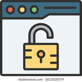 Unlock Outline Filled Style Icon