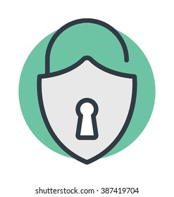 Unlock Padlock Colored Vector Icon