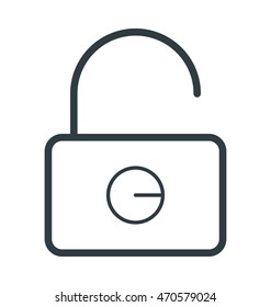 Unlock Padlock Colored Vector Icon