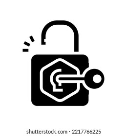 unlock padlock glyph icon vector. unlock padlock sign. isolated symbol illustration