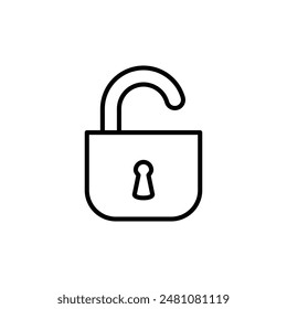 Unlock Padlock Icon for Access and Security Management