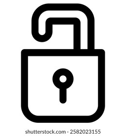 Unlock Padlock Icon for E-Commerce Shop