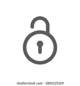 unlock padlock, outline interface icon