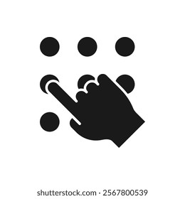 Unlock pattern lock icon concept isolated on white background. Vector illustration