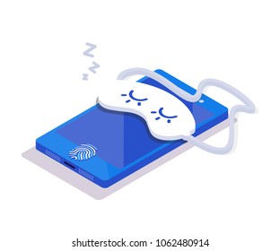 Unlock phone. Biometric authentication methods isometric composition poster.